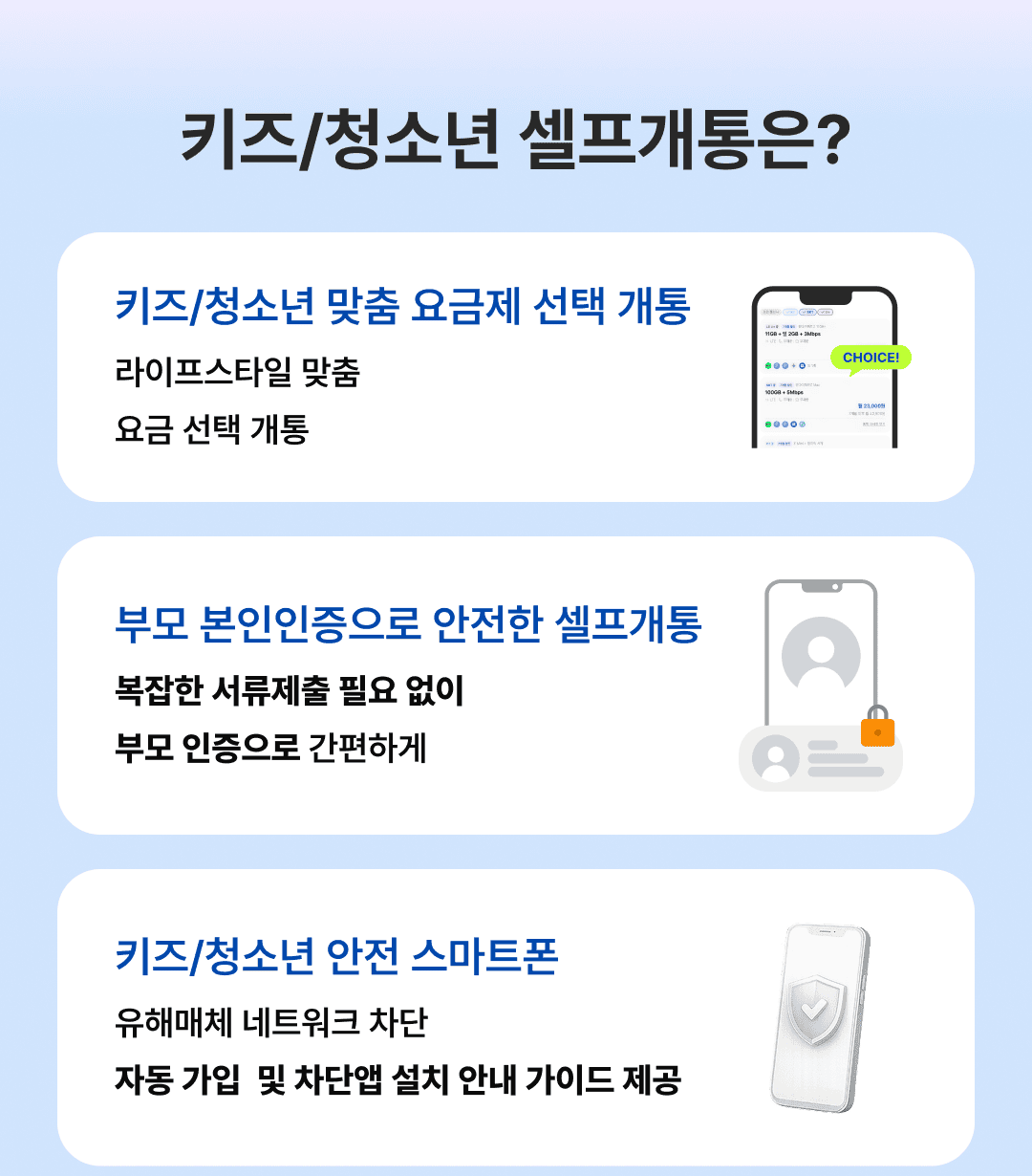 핀다이렉트 키즈/청소년 셀프개통은?