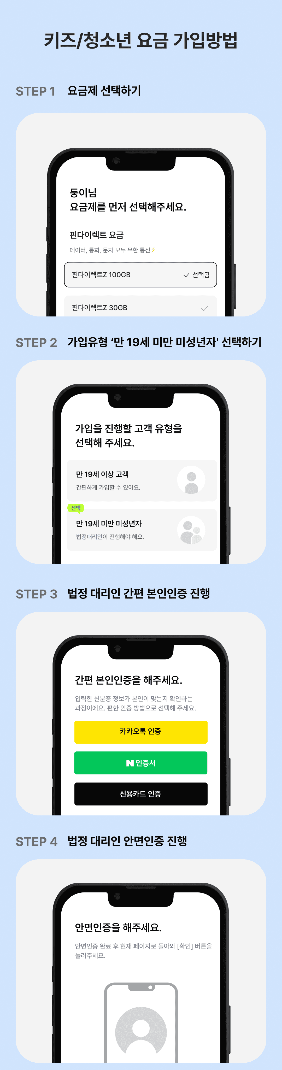 핀다이렉트 키즈/청소년 요금 가입 방법